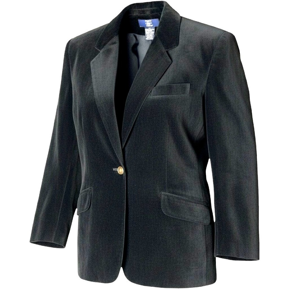 VTG Hunt Club Velvet Jacket Blazer Women 10 M L Gold Button Whimsigoth 90s Black